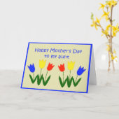 Carte Fête des mères pour la tante (Fleur jaune)