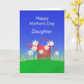 Carte Fête des mères pour les marguerites et les canette (Fleur jaune)