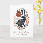 Carte Fête des Mères pour les vacances de lapin de bois (Fleur jaune)