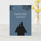 Carte Fête des mères pour maman mignonne chien et étoile (Fleur jaune)