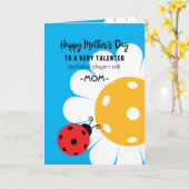 Carte Fête des mères pour Pickleball Maman, couleur pers (Fleur jaune)