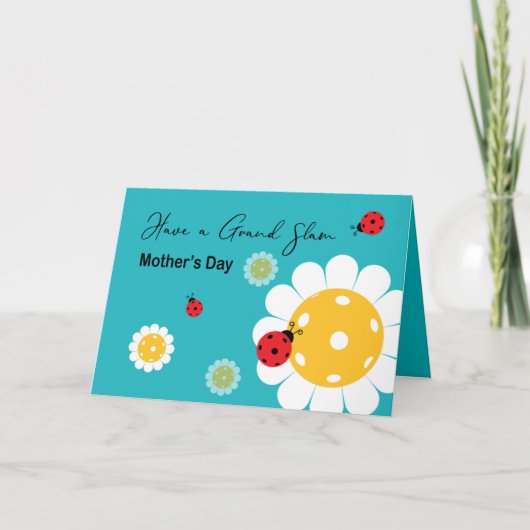 Carte Fête des mères pour Pickleball Maman, turquoise (Devant)