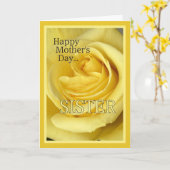 Carte Fête des mères pour Soeur-Rose Jaune (Fleur jaune)