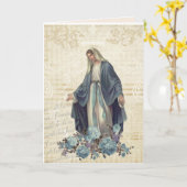 Carte Fête des mères religieuses Bienheureuse Vierge Mar (Fleur jaune)