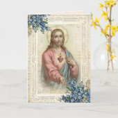 Carte Fête des mères religieuses Coeur sacré de Jésus (Fleur jaune)