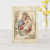 Carte Fête des mères religieuses Vierge Jésus (Fleur jaune)