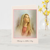 Carte Fête des mères religieuses Vierge Marie (Fleur jaune)