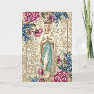 Carte Fête des mères religieuses Vierge Marie