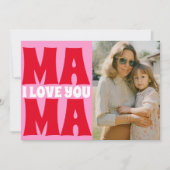 Carte Fête des mères rétro Photo rose rouge (Devant)