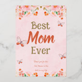 Carte Fête des Mères Rose Floral (Recto)