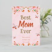 Carte Fête des Mères Rose Floral (Debout devant)