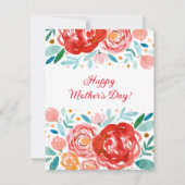 Carte Fête des mères roses de l'aquarelle (Devant)