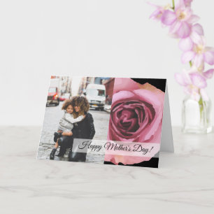 Carte Fête des mères Roses du printemps rose & pourpre g