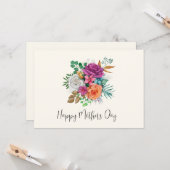 Carte Fête des mères Roses roses roses roses, orange et (Devant/Arrière en situation)