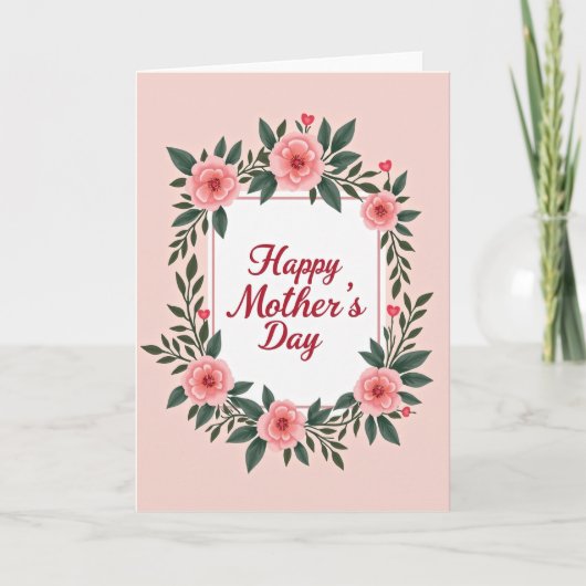 Carte Fête des mères Ruby Hearts Bloom (Devant)