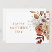 Carte Fête des mères rustiques Botanique Floral (Devant / Derrière)