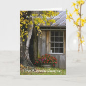 Carte Fête des Mères Souhait pour la fille (Fleur jaune)