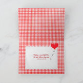 Carte Fête des Mères sur en vichy rouge et blanc (Intérieur)