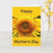 Carte Fête des Mères - Tournesol (Fleur jaune)