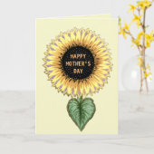 Carte Fête des mères Tournesol (Fleur jaune)