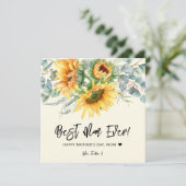 Carte Fête des mères Tournesol rustique Eucalyptus Verdu (Debout devant)