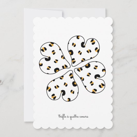 Carte fête des mères - Trèfle à 4 feuilles (Devant)