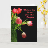 Carte Fête des mères tulipes roses (Fleur jaune)