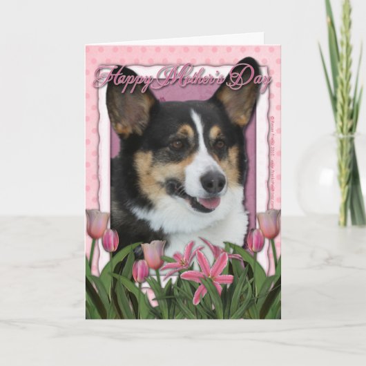 Carte Fête des mères - Tulipes roses - Corgi (Devant)
