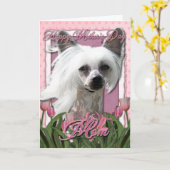 Carte Fête des mères - Tulipes roses - Cris chinois -Kah (Fleur jaune)