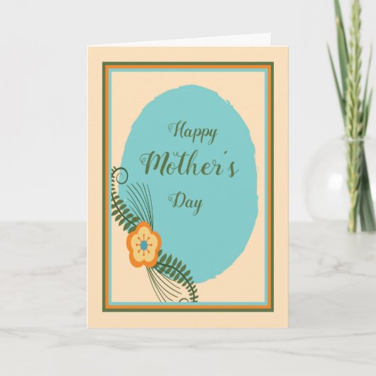 Carte Fête des Mères Turquoise & Or (Devant)