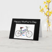 Carte Fête des Mères Vélo Cycle, Sport Motivationnel (Fleur jaune)