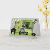 Carte Fête des mères vertes du chien Photo (Fleur jaune)