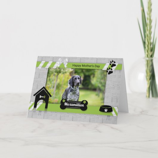 Carte Fête des mères vertes du chien Photo (Devant)