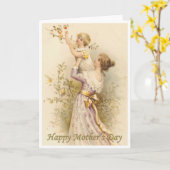 Carte Fête des mères victoriennes (Fleur jaune)