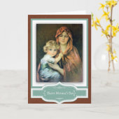 Carte Fête des mères Vierge Enfant Jésus Vierge Marie (Fleur jaune)