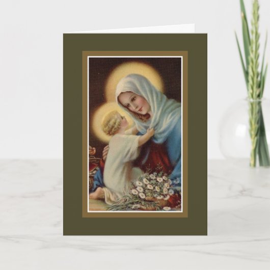 Carte Fête des mères Vierge Enfant Jésus Vierge Marie (Devant)