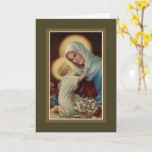 Carte Fête des mères Vierge Enfant Jésus Vierge Marie (Fleur jaune)