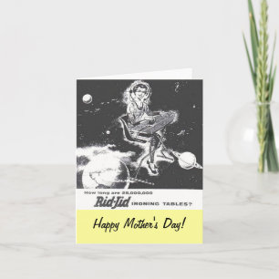 Carte Fête des mères Vintage 1950 Planche à repasser Pub
