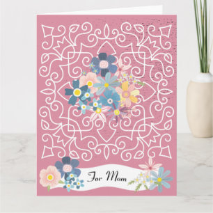 Carte Fête des Mères vintage Frame victorienne avec fleu