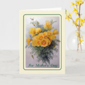 Carte Fête des mères vintages (Fleur jaune)
