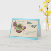 Carte Fête des mères vintages Bluebirds (Fleur jaune)