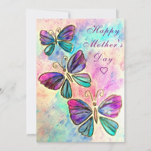 Carte Fête des papillons d'aquarelle (Devant)