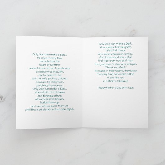 Carte Fête des pères, (Intérieur)