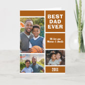 Carte Fête des Pères 3 Photos Collage Meilleur Pap (Devant)