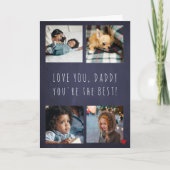 Carte Fête des pères 4 photo collage Aimez vous Papa Mar (Devant)