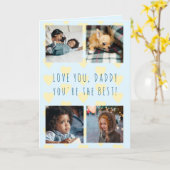 Carte Fête des pères 4 photo shoots collage Aimer vous p (Fleur jaune)