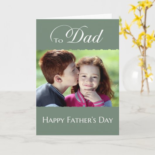 Carte Fête des pères à papa - simple ajouter photo (Fleur jaune)