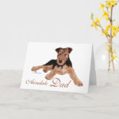 Carte Fête des Pères Airedale Terrier (Fleur jaune)