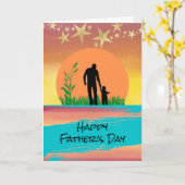 Carte Fête des pères Amour aux étoiles et retour (Fleur jaune)