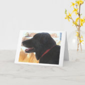 Carte Fête des pères - Amoureux des chiens noir du Labra (Fleur jaune)